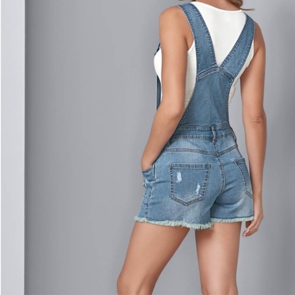 Venus Distressed Denim Overalls - Picture 2 of 6